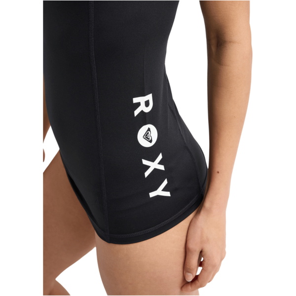 2026 Roxy Womens Essentials Lycra Cap Sleeve Half Zip Rash Vest ERJWR03952 - Anthracite